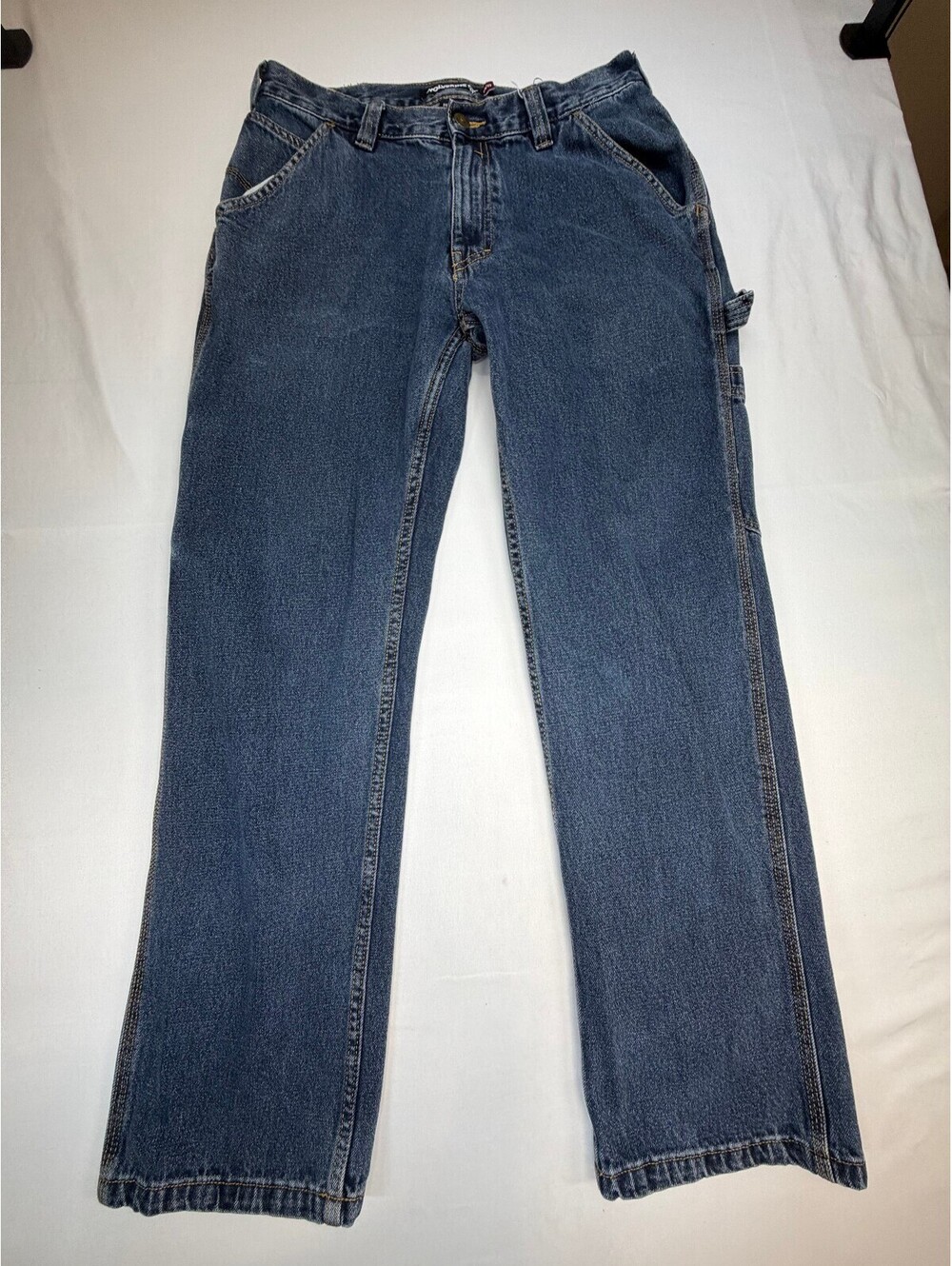Wolverine Men's Carpenter Jeans Straight Leg Utility Pockets Size 34x32 Blue